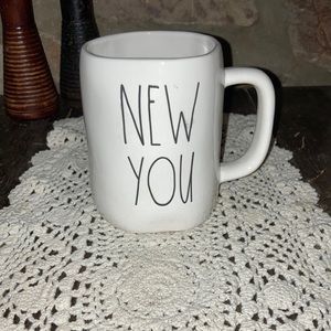 NEW YOU RAE DUNN White Ceramic Coffee Tea Mug Gift Collector Cup Self Love